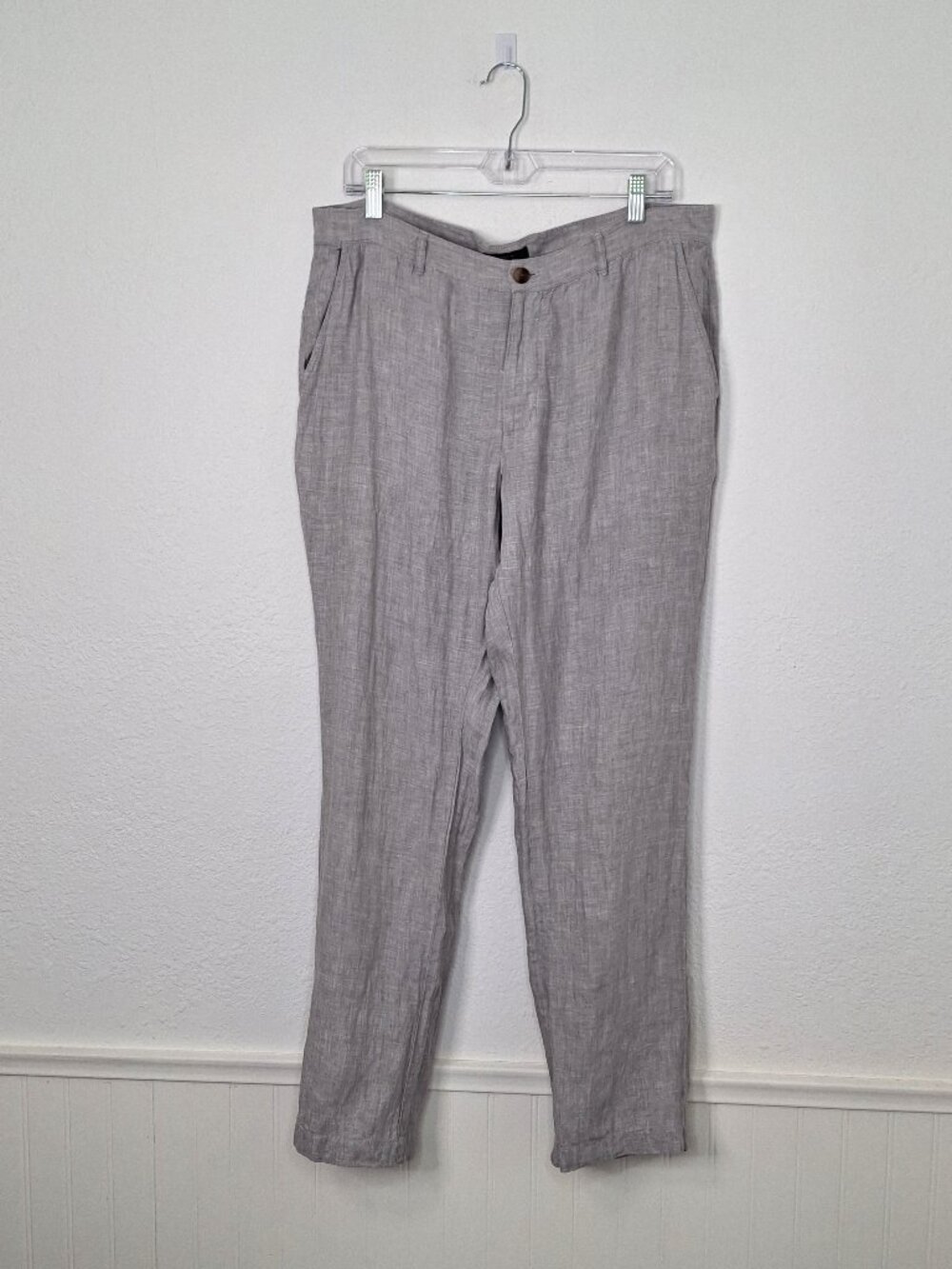 Linen Club Room Luxury Mens 100% Linen Pants Sz 36 X 32 Tapered Preppy Granola